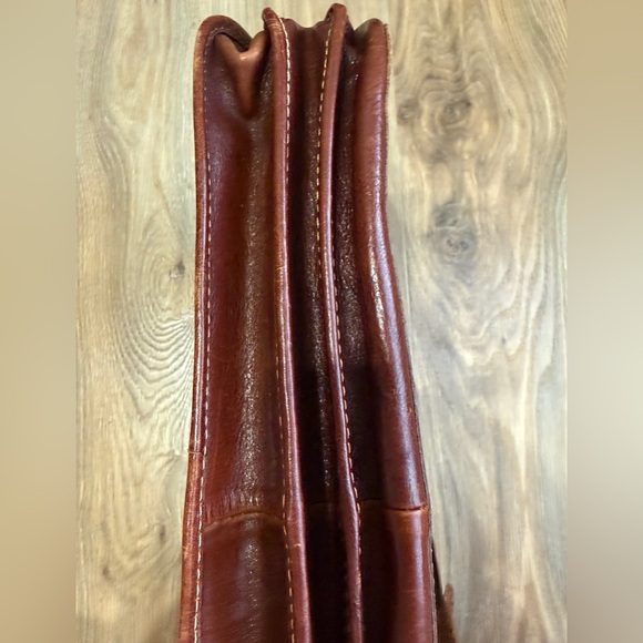 Floto Cenzo Leather Briefcase Messenger Bag Brown Italy LNC - Picture 7 of 7